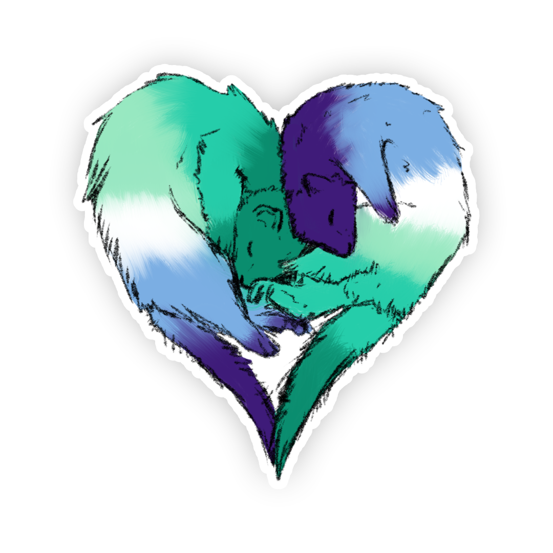 pride ferrets (heart)