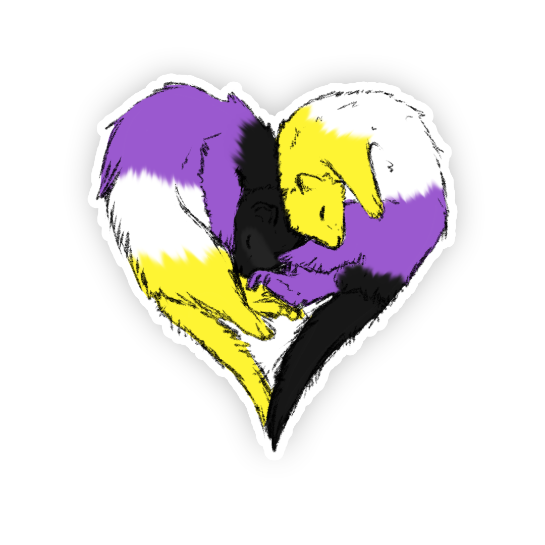 pride ferrets (heart)