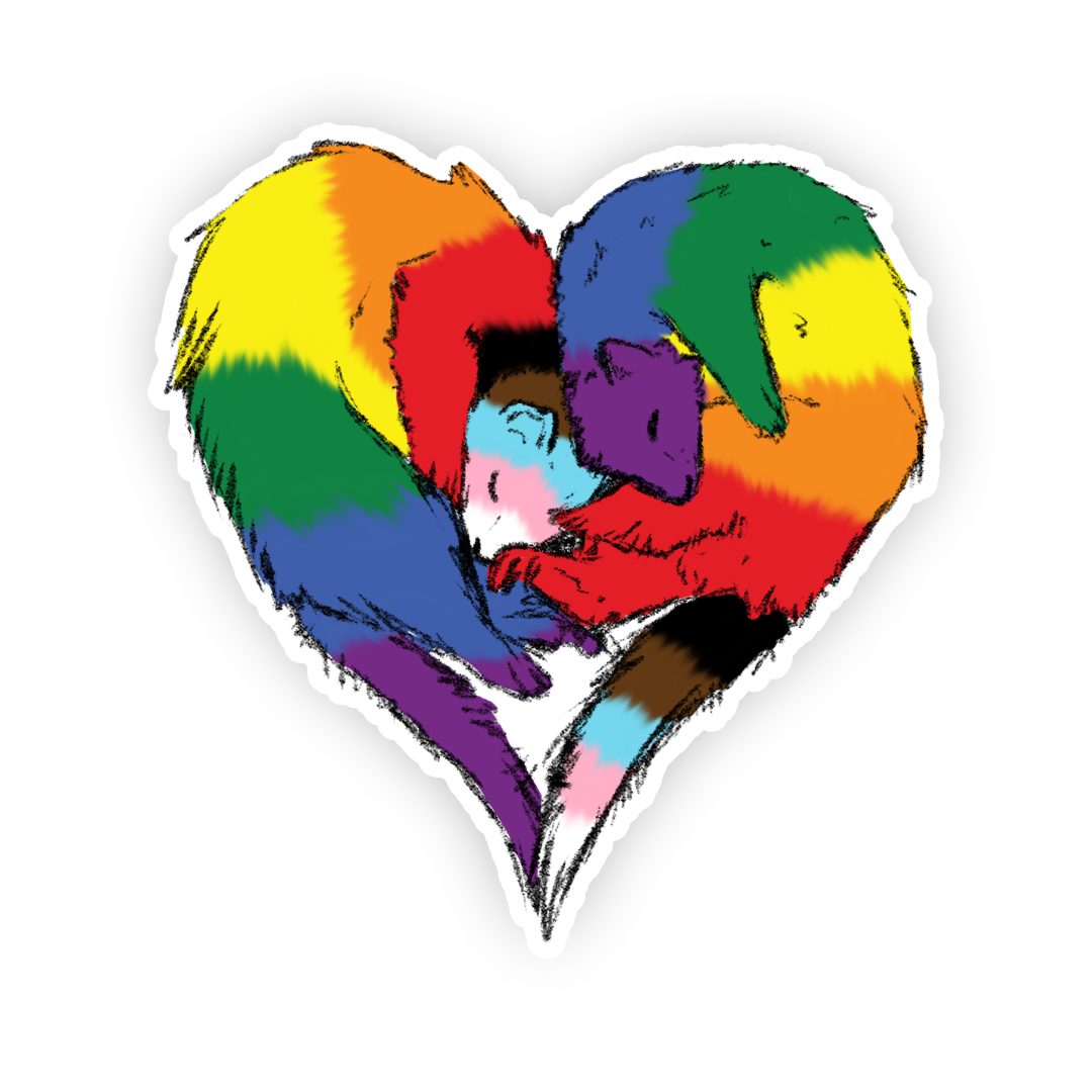 pride ferrets (heart)